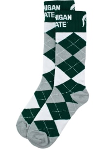 Team Color Michigan State Spartans Mens Argyle Socks - Green