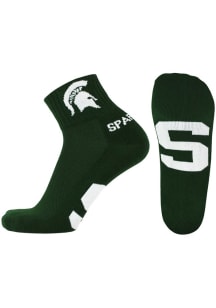Logo Michigan State Spartans Mens Quarter Socks - Green
