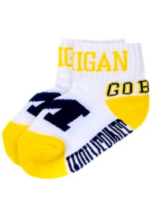 Mascot Michigan Wolverines Baby Quarter Socks - Yellow