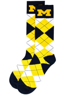 Team Color Michigan Wolverines Mens Argyle Socks - Yellow