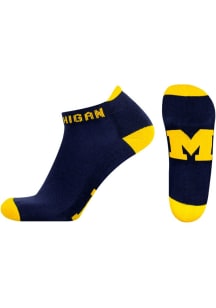 Team Color Michigan Wolverines Mens No Show Socks - Navy Blue