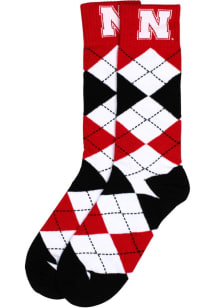 Team Color Nebraska Cornhuskers Mens Argyle Socks - Red