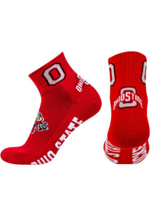 Logo Ohio State Buckeyes Mens Quarter Socks - Red