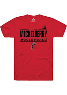 Elliott Mickelberry Cincinnati Bearcats Red NIL Stacked Box Short Sleeve Player T Shirt