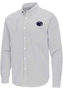 Mens Penn State Nittany Lions Ash Antigua Ellis Long Sleeve Dress Shirt