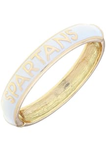 Script Hinge Michigan State Spartans Womens Bracelet - White