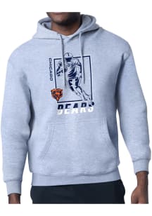 Starter Chicago Bears Mens Grey Grid Long Sleeve Hoodie