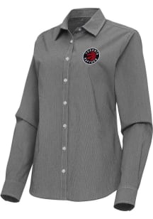 Antigua Toronto Raptors Womens Porter Long Sleeve Black Dress Shirt