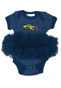 Baby Navy Blue Drexel Dragons Pin Dot Tutu Short Sleeve One Piece