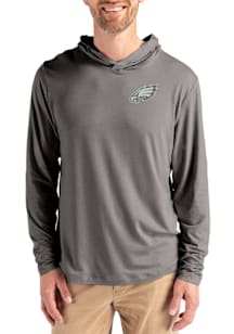 Cutter and Buck Philadelphia Eagles Mens Graphite Mono Coastline Eco Long Sleeve Lightweight Hoodi..