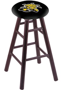 Wichita State Shockers Round Cushion Oak Pub Stool - Brown