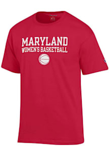 Champion Maryland Terrapins Red Womens Basketball Short Sleeve T Shirt
