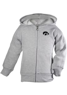 Toddler Grey Iowa Hawkeyes Henry Long Sleeve Full Zip Sweatshirt