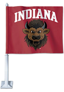 Indiana Hoosiers Bison Car Flag - Red