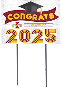 Iowa State Cyclones KH Sports Fan Class of 2025 graduation graphic Yard Sign - White