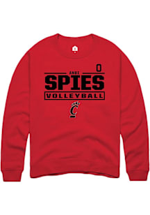 Andi Spies Cincinnati Bearcats Mens Red NIL Stacked Box Player Crew
