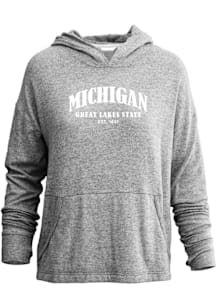 Michigan Womens Charcoal Great Lakes State Arch Hooded Sweatshirt
