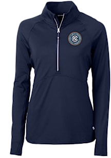 Cutter and Buck New York City FC Womens Navy Blue Adapt Eco Qtr Zip Pullover