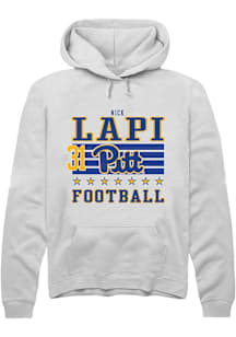 Nick Lapi Rally Mens White Pitt Panthers NIL Striped Player Hood