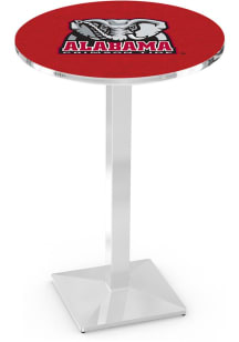 Alabama Crimson Tide Elephant Chrome Square Base Pub Table