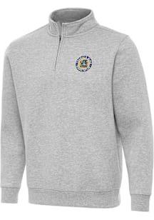 Antigua Drexel Dragons Mens Grey Victory Thomas R. Kline School of Law Long Sleeve Qtr Zip Pullove..