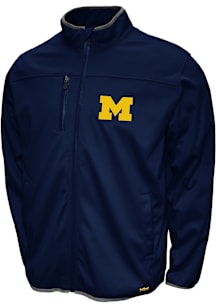 Michigan Wolverines Mens Navy Blue Softshell Medium Weight Jacket