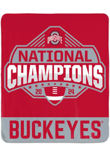 Ohio State Buckeyes Red  2024 Football National Champions Winning Image Fleece Blanket