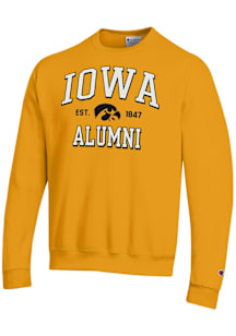 Champion Iowa Hawkeyes Mens Gold Est Alumni Powerblend Long Sleeve Crew Sweatshirt