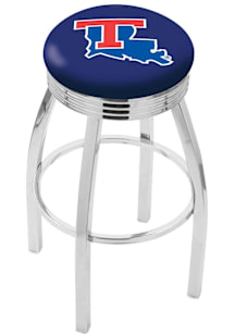 Louisiana Tech Bulldogs 3 Ring Chrome Seat Pub Stool - Silver