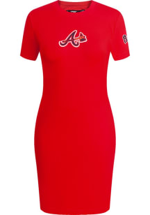 Pro Standard Atlanta Braves Womens Red Classic Short Sleeve Dress