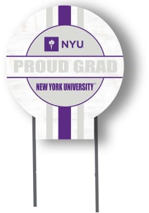 NYU Violets KH Sports Fan 20x20 Circle Yard Sign with Stakes Proud Grad Yard Sign - White