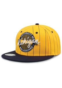 2T Pinstripe Original Retro Circle Wool Blend Michigan Wolverines Mens Snapback - Yellow