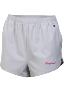Womens Maryland Terrapins Silver Champion Woven Shorts
