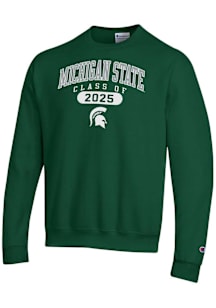 Champion Michigan State Spartans Mens Green Class of 2025 Pill Powerblend Long Sleeve Crew Sweatsh..