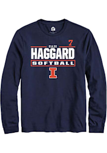 Ellie Haggard  Illinois Fighting Illini Navy Blue Rally NIL Stacked Box Long Sleeve T Shirt