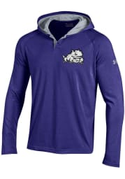 Under Armour TCU Horned Frogs Mens Purple Charged Henley SMU Hood