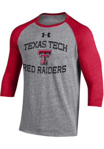 Under Armour Texas Tech Red Raiders Grey Baseball SMU Long Sleeve Fashion T Shirt