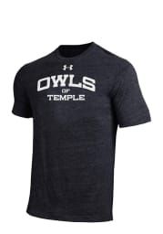 Under Armour Temple Owls Black Triblend Short Sleeve Fashion T Shirt