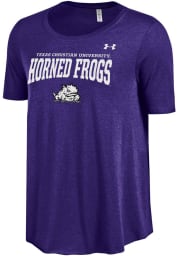 Under Armour TCU Horned Frogs Juniors Purple Trapeze Short Sleeve Scoop