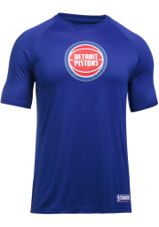 Under Armour Detroit Pistons Blue Authentic Logo Short Sleeve T Shirt