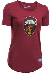 Under Armour Cleveland Cavaliers Womens Burgundy Primary Logo Short Sleeve Crew T-Shirt
