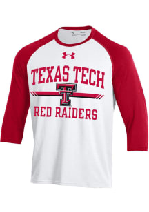 Under Armour Texas Tech Red Raiders White Baseball Long Sleeve T Shirt