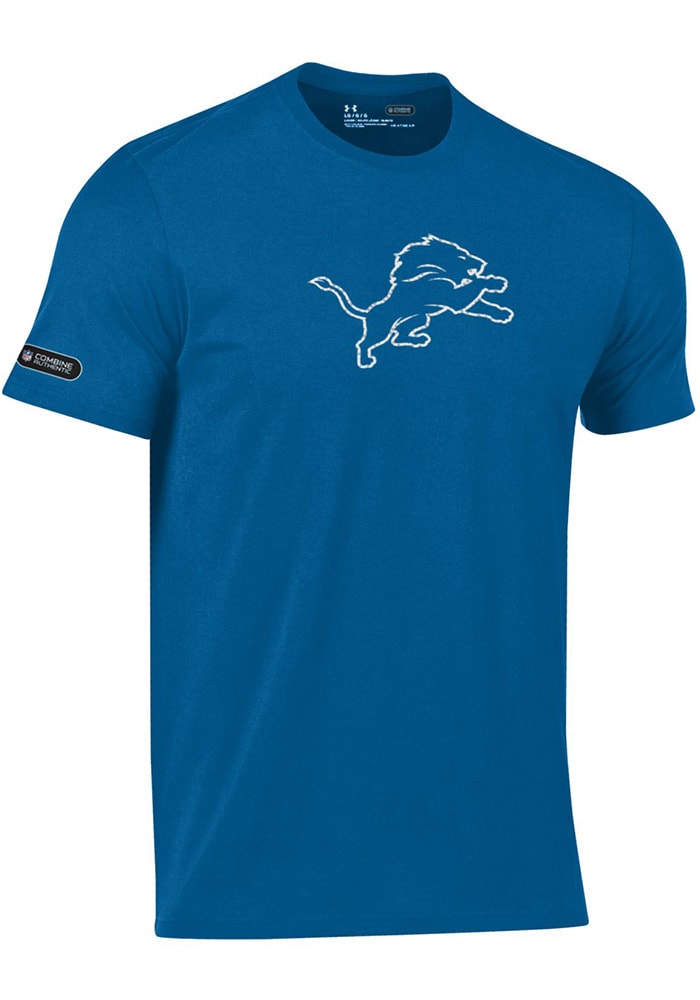 Under Armour Detroit Lions Blue Primary Logo Short Sleeve T Shirt