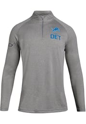 Under Armour Detroit Lions Mens Grey Combine Lockup Long Sleeve 1/4 Zip Pullover