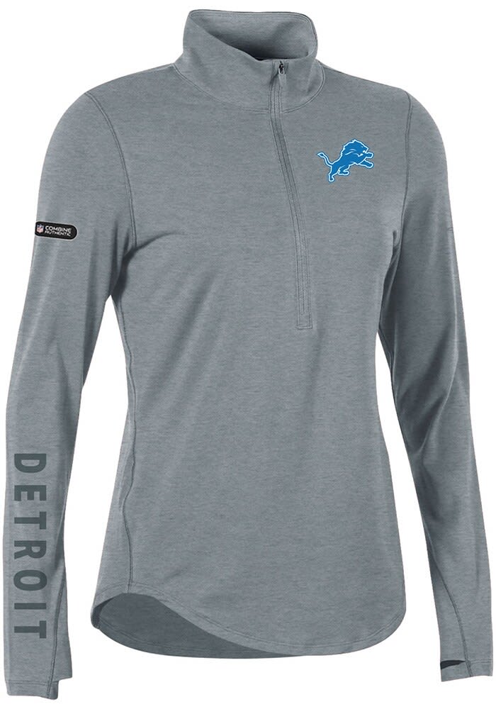 Detroit Lions Women's Under Armour Blue Combine 1/4 Zip Long Sleeve