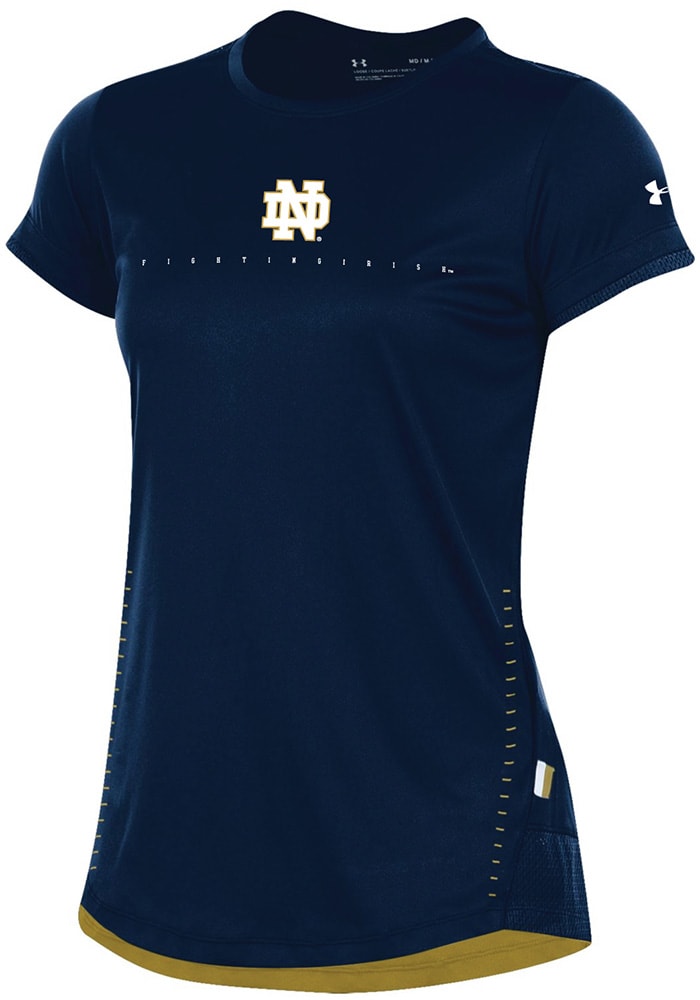 Under Armour Notre Dame Fighting Irish Womens Navy Blue Training T-Shirt