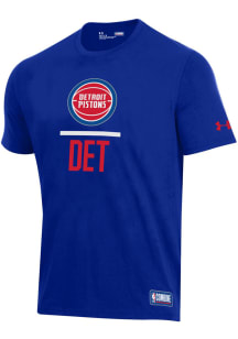 Under Armour Detroit Pistons Blue Lockup Short Sleeve T Shirt
