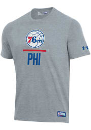 Under Armour Philadelphia 76ers Grey Lockup Short Sleeve T Shirt