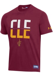 Under Armour Cleveland Cavaliers Red City Short Sleeve T Shirt