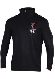 Under Armour Texas Tech Red Raiders Mens Black Quarter Zip Long Sleeve 1/4 Zip Pullover